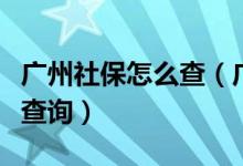 广州社保怎么查（广州个人社保明细信息怎么查询）