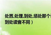 处置,处理,到处,惩处那个读音不同（处置,处理,到处,惩处看到处读音不同）