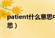 patient什么意思中文（英语patient什么意思）