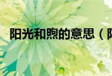 阳光和煦的意思（阳光和煦的意思是什么）