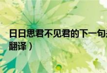 日日思君不见君的下一句是什么（日日思君不见君的原文及翻译）