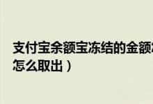 支付宝余额宝冻结的金额怎么拿出来（被冻结的余额宝的钱怎么取出）