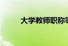 大学教师职称等级（分四个级别）