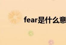 fear是什么意思（fear的释义）