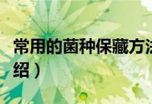 常用的菌种保藏方法（常用的菌种保藏方法介绍）