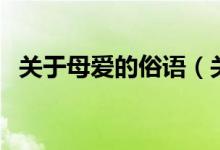 关于母爱的俗语（关于母爱的俗语有什么）