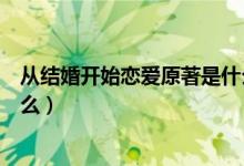 从结婚开始恋爱原著是什么（从结婚开始恋爱原著小说叫什么）