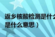 返乡核酸检测是什么意思（返乡核酸检测到底是什么意思）