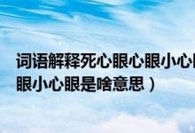 词语解释死心眼心眼小心眼是什么意思（词语解释死心眼心眼小心眼是啥意思）