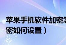 苹果手机软件加密怎么设置（苹果手机软件加密如何设置）