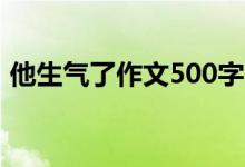 他生气了作文500字（怎么写出生气的过程）