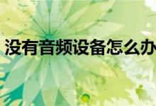 没有音频设备怎么办（电脑音频设置的方法）