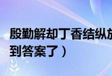 殷勤解却丁香结纵放繁枝散诞春意思（终于找到答案了）