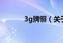 3g牌照（关于3g牌照的介绍）