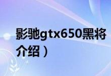 影驰gtx650黑将（关于影驰gtx650黑将的介绍）