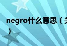 negro什么意思（关于negro什么意思的介绍）