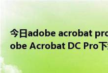 今日adobe acrobat pro dc 2019中文破解版（最新版Adobe Acrobat DC Pro下载安装及破解）