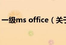 一级ms office（关于一级ms office的介绍）