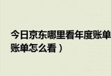 今日京东哪里看年度账单（京东年度账单怎么看 2018京东账单怎么看）