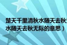 楚天千里清秋水随天去秋无际的意思（文言文楚天千里清秋水随天去秋无际的意思）