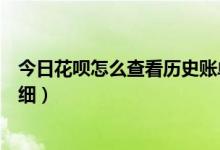 今日花呗怎么查看历史账单（如何查询花呗所有历史消费明细）