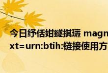 今日纾佸姏鐩掑瓙 magnet xt urn btih（磁力头magnet:xt=urn:btih:链接使用方法）