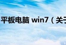 平板电脑 win7（关于平板电脑 win7的介绍）