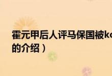 霍元甲后人评马保国被ko（关于霍元甲后人评马保国被ko的介绍）