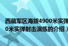 西藏军区海拔4900米实弹射击演练（关于西藏军区海拔4900米实弹射击演练的介绍）