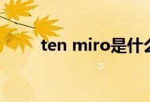 ten miro是什么牌子（ten miro）