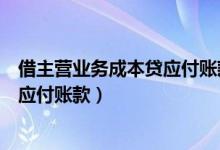 借主营业务成本贷应付账款摘要是什么（借主营业务成本贷应付账款）