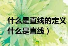 什么是直线的定义 简单（直线的定义是什么 什么是直线）