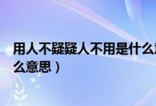 用人不疑疑人不用是什么意思解释（用人不疑疑人不用是什么意思）