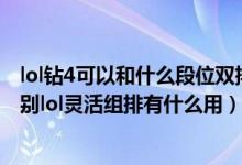 lol钻4可以和什么段位双排（lol灵活组排和单双排有什么区别lol灵活组排有什么用）