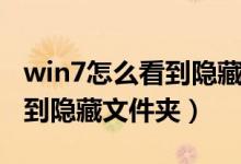 win7怎么看到隐藏文件夹（win7系统怎样看到隐藏文件夹）