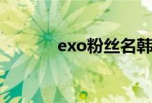 exo粉丝名韩文（exo粉丝名）