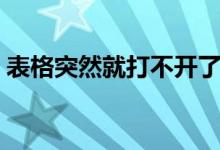 表格突然就打不开了（表格打不开怎么修复）