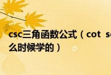 csc三角函数公式（cot  sec  csc 这又是什么三角函数  在什么时候学的）