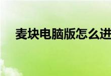 麦块电脑版怎么进入游戏（麦块电脑版）