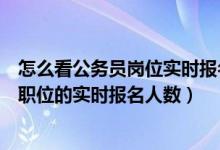 怎么看公务员岗位实时报名人数（公务员报考怎么查看每个职位的实时报名人数）