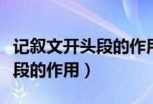 记叙文开头段的作用答题格式（记叙文开头语段的作用）