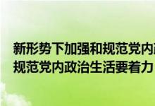 新形势下加强和规范党内政治生活的重点（新形势下加强和规范党内政治生活要着力）