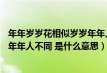 年年岁岁花相似岁岁年年人不同意思（年年岁岁花相似 岁岁年年人不同 是什么意思）