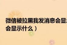 微信被拉黑我发消息会显示什么（微信被拉黑后发消息过去会显示什么）