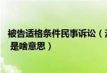 被告适格条件民事诉讼（法院在民事裁定书中写的 适格被告 是啥意思）