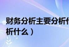 财务分析主要分析什么问题（财务分析主要分析什么）