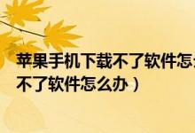 苹果手机下载不了软件怎么办显示版本太低（苹果手机下载不了软件怎么办）