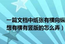 一篇文档中纸张有横向纵向如何设置（在word里纸张版面想有横有竖版的怎么弄）