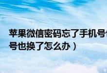 苹果微信密码忘了手机号也换了怎么办（微信密码忘了手机号也换了怎么办）