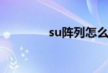 su阵列怎么操作（su阵列）